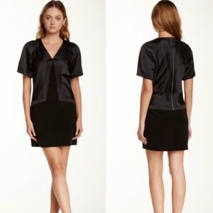 Helmut Lang Black Mini Dress Velvet and Satin